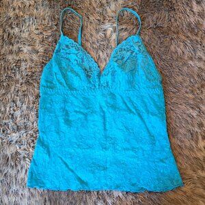 Hanky Panky lace turquoise cami S
